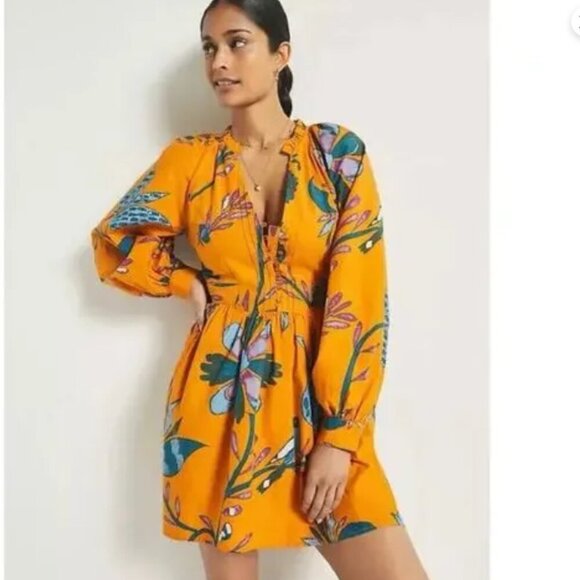 Anthropologie Let Me Be Printed Tunic Dress S - Picture 1 of 16